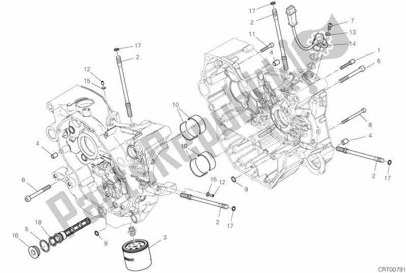 Todas as partes de 09b - Par De Meio Cárter do Ducati Scrambler 1100 PRO USA 2020